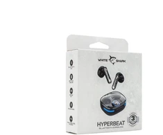 Dėklas Baltas Shark HYPERBEAT juodos Bluetooth į ausį įdedamos ausinės