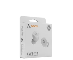 Dėklas Belaidės į ausį įdedamos ausinės Sbox EB-TWS115, baltos