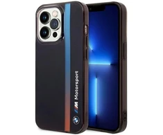 Dėklas BMW BMHCP14L22HVGV Apple iPhone 14 Pro 6.1″ juodos spalvos IML Tricolor Stripe