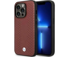 BMW BMHCP14L22RFGR dėklas Apple iPhone 14 Pro 6.1″burgundy Leather Diamond Pattern