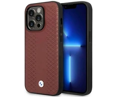 BMW BMHMP14L22RFGR dėklas Apple iPhone 14 Pro 6.1″ burgundy burgundy Leather Diamond Pattern MagSafe