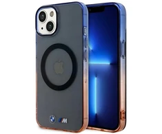 BMW BMHMP14SHTGE dėklas Apple iPhone 14 15 13 6.1″ pilka kietas dėklas Gradient Bumper MagSafe