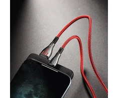 Borofone Highway - 1.2m USB to Lightning Connection Cable Juodas / Raudona