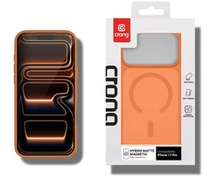 Dėklas Crong Hybrid Matte Magnetic iPhone 17 Pro, oranžinis