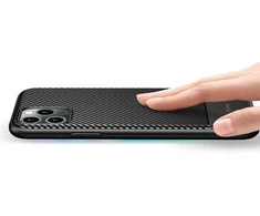 Crong Prestige Carbon Cover - Protective dėklas skirtas Apple iPhone 11 Pro Max Juodas
