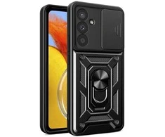 Hurtel Hybrid Armor Camshield dėklas skirtas Samsung Galaxy A57 – juodos spalvos