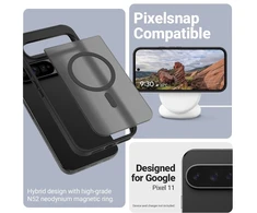 Dėklas Google Pixel 11, juodas Crong Hybrid Matte Magnetic