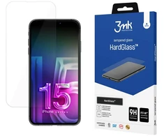 Grūdintas apsauginis stiklas iPhone 15 Plus, 3mk HardGlass