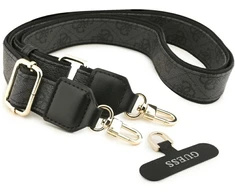 Guess 4G Srtass Logo & Big Strap Metal Mygtukai MagSafe dėklas skirtas Apple iPhone 17 Pro Max juodos spalvos