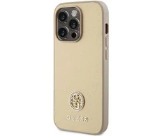 Dėklas Guess Strass Metal Logo do iPhone 15 Pro - aukso spalvos