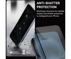 „Crong Nano Glass“ – nesulaužomas hibridinis stiklas „Apple iPhone 16 Plus“ / „Apple iPhone 15 Plus“