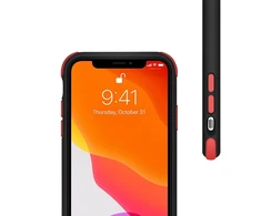 Crong Trace Clear Cover - Hybrid Protective dėklas skirtas Apple iPhone 11 Pro Juodas/Raudona