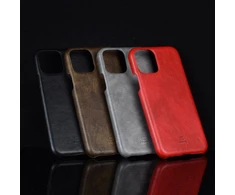 Crong Essential Cover - PU Leather dėklas skirtas Apple iPhone 11 Pro Max Raudona