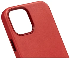 Crong Essential Cover Magnetic - Leather dėklas skirtas Apple iPhone 12 / Apple iPhone 12 Pro MagSafe Raudona