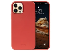 Crong Essential Cover Magnetic - Leather dėklas skirtas Apple iPhone 12 Pro Max MagSafe Raudona