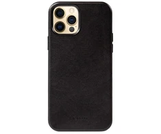 Crong Essential Cover - Leather dėklas skirtas Apple iPhone 12 Pro Max Juodas