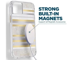 Case-Mate Pearl Stripes MagSafe - dėklas decorated su mother-of-pearl skirtas Apple iPhone 14 / Apple iPhone 13 Pearl Stripes