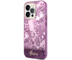 Dėklas iPhone 14 Pro Max Guess Porcelain, fuksijų