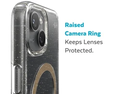 Speck Presidio Perfect-Clear su Glitter + MagSafe - dėklas skirtas Apple iPhone 15 Plus / 14 Plus su MICROBAN coating Clear / Gold Glitter