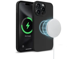 Crong Color Cover Magnetic - Dėklas iPhone 15 Pro Max MagSafe (juoda)