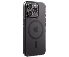 Crong skaidrus MAG Pro – iPhone 15 Pro MagSafe dėklas (juodas)