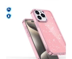 dėklas iPhone 16 Pro Max - rožinis su blizgučiais
