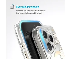 Speck Presidio Lux ClickLock &amp; MagSafe - dėklas skirtas Apple iPhone 16 Pro Sunshine Daisies / Clear / Gold