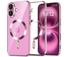 dėklas iPhone 16 - skaidrus / rožinis