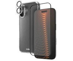 Dėklas iPhone 16 skaidrus su stikliukais ir D3O apsauga SBS
