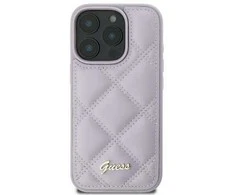 Guess GUHCP16SPSQSQSU Apple iPhone 16 6.1″ light violetinės spalvos kietas dėklas Quiled Metal Logo