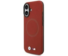 Dėklas iPhone 17 BMW M FW su metaliniu logotipu raudonas – patikimas pasirinkimas