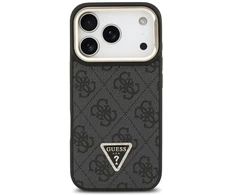 Dėklas Guess 4G PU Triangle Logo &amp; Stand Camera Magsafe Apple iPhone 17 Pro juodos spalvos