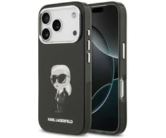 Karl Lagerfeld IML Aquarelle Karl &amp; Logo MagSafe Dėklas skirtas Apple iPhone 17 Pro juodos spalvos