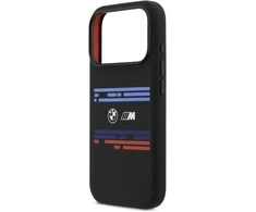 BMW M Silicon Horizontal Line MagSafe dėklas Apple iPhone 17 Pro juodos spalvos