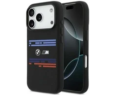 BMW M Silicon Horizontal Line MagSafe dėklas Apple iPhone 17 Pro juodos spalvos