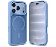 Dėklas iPhone 18 Pro / 17 Pro, mėlynas, Crong Hybrid Matte Magnetic