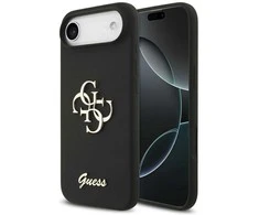 „Guess“ silikoninis „Big 4G Script“ dėklas, skirtas „iPhone Air“ - juodas