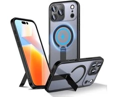 Hurtel Hybrid Armor X dėklas skirtas Apple iPhone 17 Pro Max su stoveliu, suderinamas su MagSafe – juodos spalvos