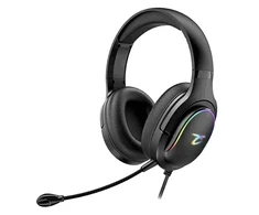 Dėklas Juodos žaidimų ausinės su mikrofonu ir RGB apšvietimu