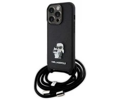 Dėklas Karl Lagerfeld Crossbody Saffiano Metal Pin Karl&amp;Choupette na iPhone 15 Pro - nuotraukos