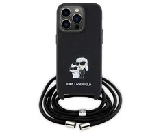 Dėklas Karl Lagerfeld Crossbody Saffiano Metal Pin Karl&amp;Choupette na iPhone 15 Pro - nuotraukos