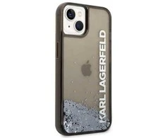 Dėklas Karl Lagerfeld Liquid Glitter Elong na iPhone 14 Plus - juodos spalvos