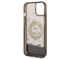 Dėklas Karl Lagerfeld Liquid Glitter RSG ant iPhone 14 Plus - juodos spalvos