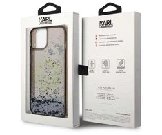 Dėklas Karl Lagerfeld Liquid Glitter RSG ant iPhone 14 Plus - juodos spalvos