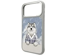 „Nimmy Gentle Pets“ serijos šunims skirtas „MagSafe“ dėklas, skirtas „iPhone 17 Pro Max“ – pilka