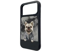 „Nimmy Gentle Pets“ serijos šunims skirtas „MagSafe“ dėklas, skirtas „iPhone 17 Pro Max“ - juodas