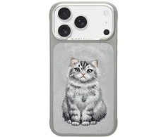 „Nimmy Lucky Fashion Cat“ „MagSafe“ dėklas, skirtas „iPhone 17 Pro Max“ – pilka