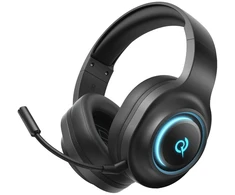 QCY V200 Pro laidinės žaidimų ausinės su 7.1 garsu ir nuimamu mikrofonu, juodos