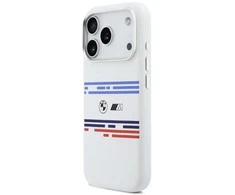 BMW M Silicon Horizontal Line MagSafe dėklas Apple iPhone 17 Pro baltos spalvos