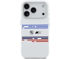 BMW M Silicon Horizontal Line MagSafe dėklas Apple iPhone 17 Pro baltos spalvos